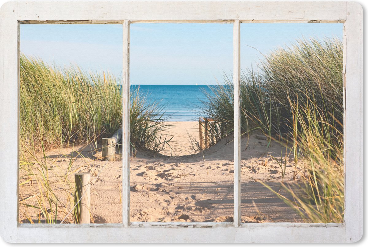 Muismat XXL 90x60 cm - Bureau onderlegger - Bureau mat Doorkijk - Strand - Zee - Bureaumat - Gaming mousepad xl - Bureaulegger groot - Computer deskmat