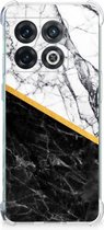 Back Cover OnePlus 10 Pro Smartphone hoesje met doorzichtige rand Marble White Black