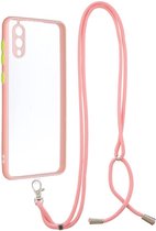 Hoesje met Koord Back Cover Roze Geschikt voor Samsung Galaxy M02