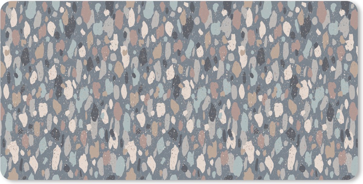 Muismat XXL 80x40 cm - Bureau onderlegger - Bureau mat Retro - Terrazzo - Geometrie - Patronen - Bureaumat - Gaming mousepad xl - Bureaulegger groot - Computer deskmat