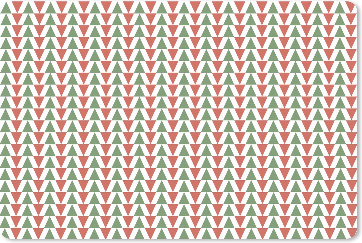 Muismat XXL 90x60 cm - Bureau onderlegger - Bureau mat Kerst - Patronen - Driehoek - Bureaumat - Gaming mousepad xl - Bureaulegger groot - Computer deskmat - Kerst - Cadeau - Kerstcadeau voor mannen en voor vrouwen