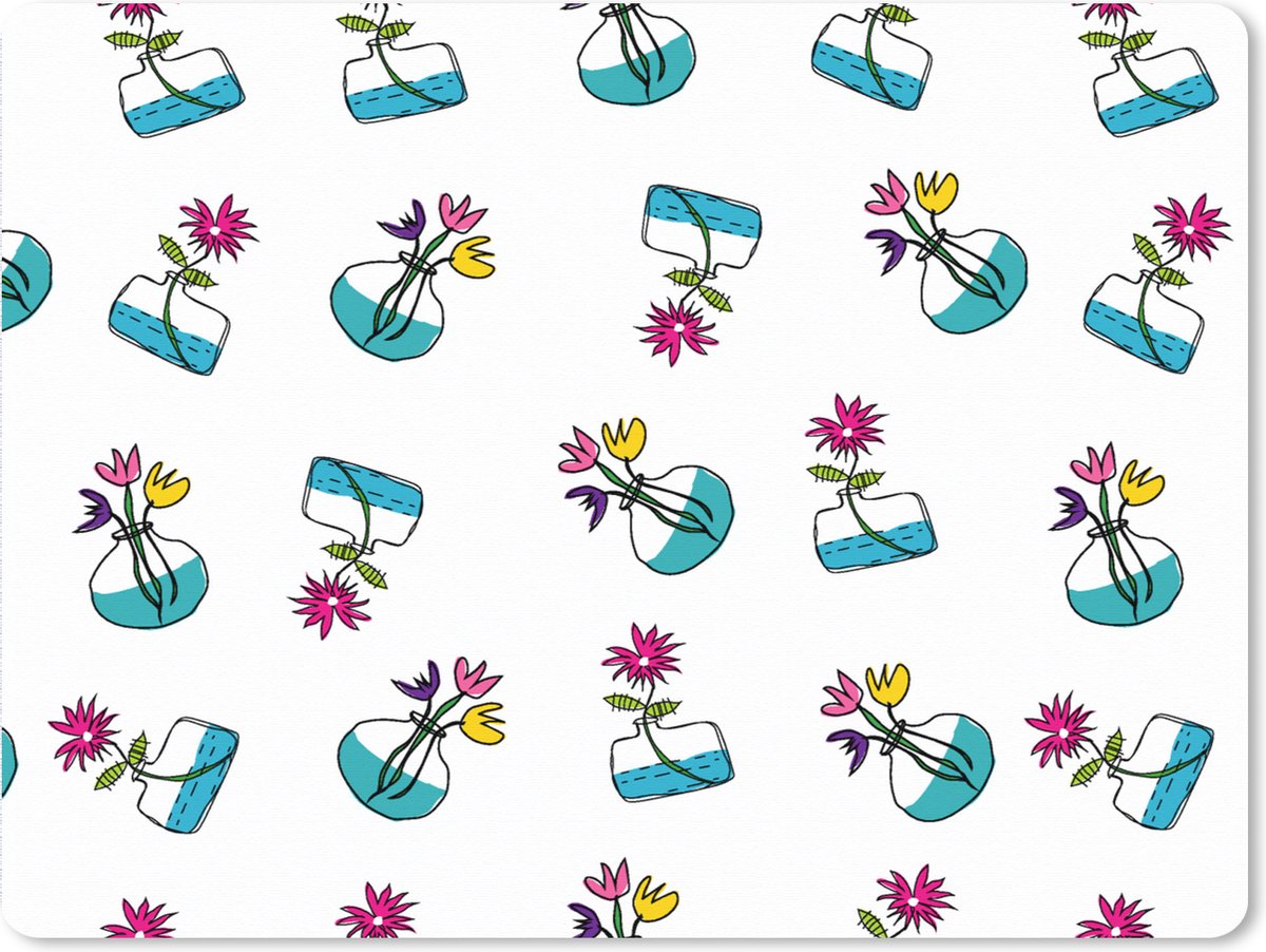 Muismat XXL 80x60 cm - Bureau onderlegger - Bureau mat Bloemen - Patronen - Lente - Bureaumat - Gaming mousepad xl - Bureaulegger groot - Computer deskmat