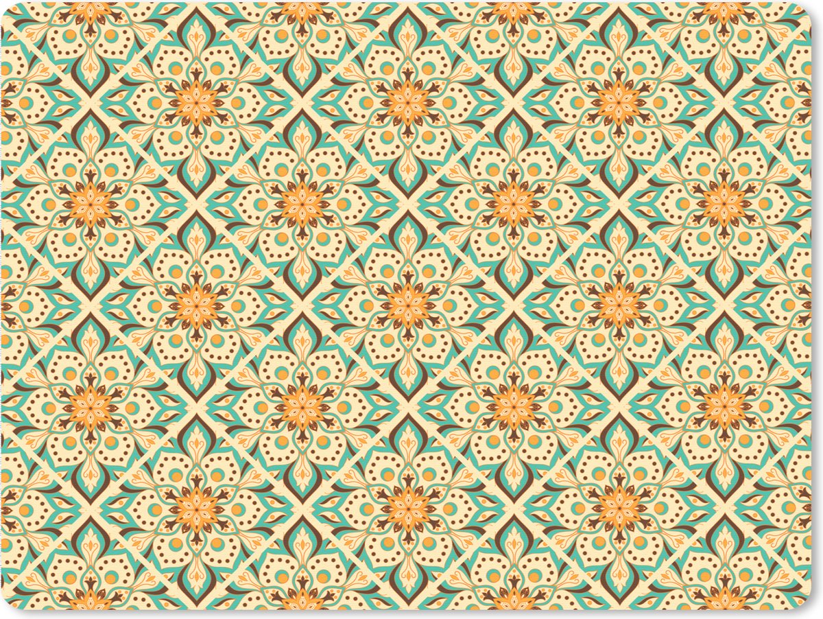 Muismat XXL 80x60 cm - Bureau onderlegger - Bureau mat Boho - Patronen - Mandala - Bloemen - Bureaumat - Gaming mousepad xl - Bureaulegger groot - Computer deskmat