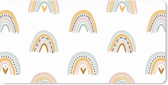 Muismat XXL 100x50 cm - Bureau onderlegger - Bureau mat Meisjes - Design - Regenboog - Kind - Bureaumat - Gaming mousepad xl - Bureaulegger groot - Computer deskmat