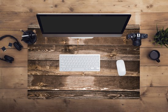 Tapis de souris XXL - Sous-main - Tapis de bureau - Bois - Vintage - Naturel - 90x60 cm - Tapis de souris XXL