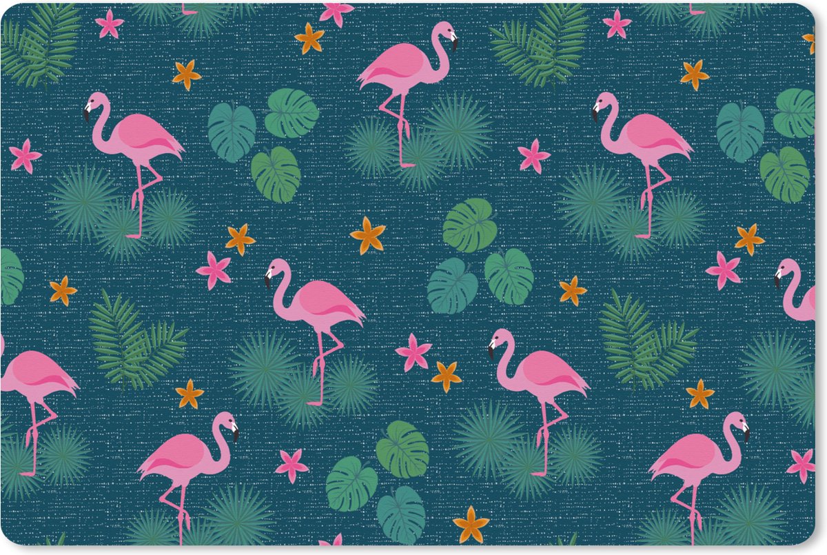 Muismat XXL 90x60 cm - Bureau onderlegger - Bureau mat Flamingo - Planten - Patroon - Bureaumat - Gaming mousepad xl - Bureaulegger groot - Computer deskmat