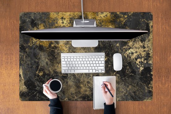 Tapis de souris XXL - Sous-main - Tapis de bureau - Or - Zwart - Abstrait - 120x80 cm - Tapis de souris XXL
