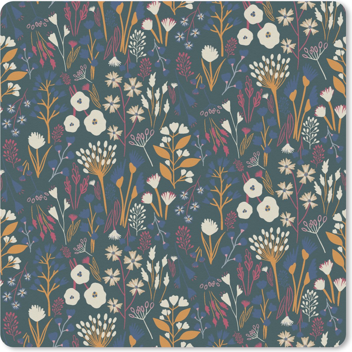 Muismat XXL 40x40 cm - Bureau onderlegger - Bureau mat Patronen - Bloemen - Flora - Bureaumat - Gaming mousepad xl - Bureaulegger groot - Computer deskmat