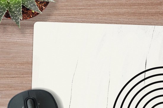 Tapis de souris XXL - Sous-main - Tapis de bureau - Art - Zwart - Wit - Abstrait - 80x60 cm - Tapis de souris XXL