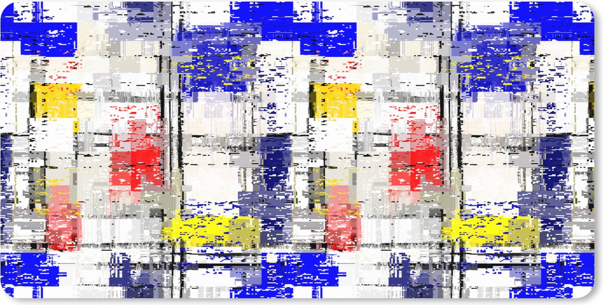 Muismat XXL 90x45 cm - Bureau onderlegger - Bureau mat Design - Mondriaan - Kunst - Oude meesters - Bureaumat - Gaming mousepad xl - Bureaulegger groot - Computer deskmat