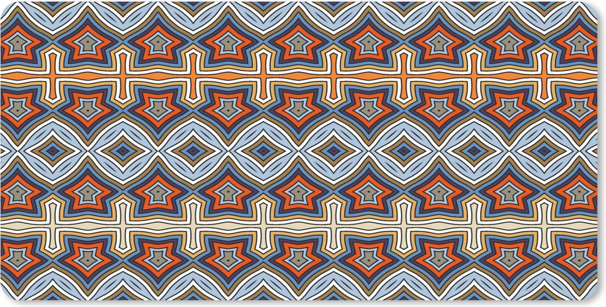 Muismat XXL 90x45 cm - Bureau onderlegger - Bureau mat Patroon - Afrika - Vormen - Bureaumat - Gaming mousepad xl - Bureaulegger groot - Computer deskmat