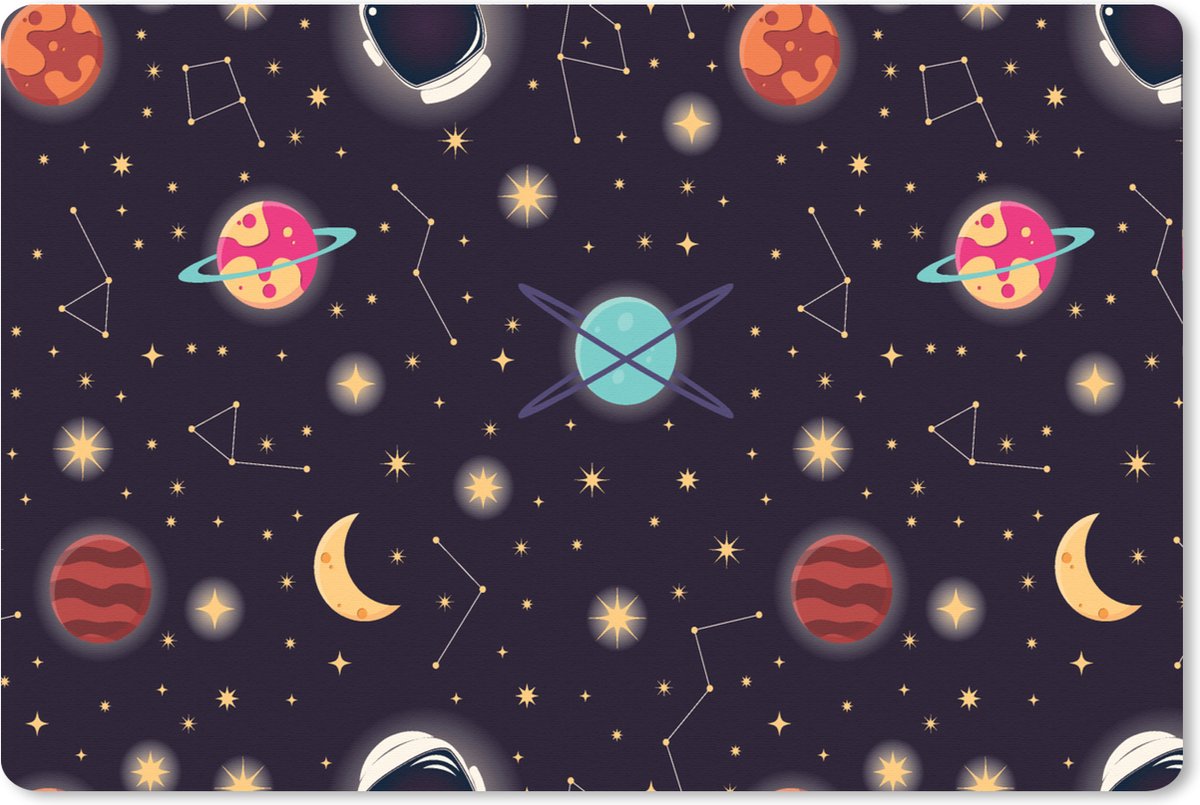 Muismat XXL 120x80 cm - Bureau onderlegger - Bureau mat Space - Zodiac - Sterren - Design - Heelal - Bureaumat - Gaming mousepad xl - Bureaulegger groot - Computer deskmat