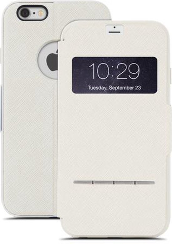 Moshi Sense Cover iPhone 6 Plus 6s Plus hoesje met flap - Wit Beige |  bol.com