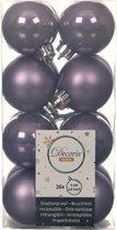 16x Boules de Noël en plastique violet lilas chiné 4 cm - Mat/brillant - Boules de Noël en plastique incassables