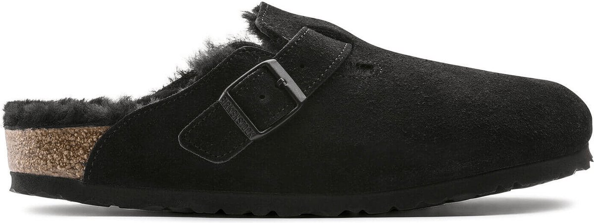 BOSTON Shearling Veloursleder Suede narrow Zwart