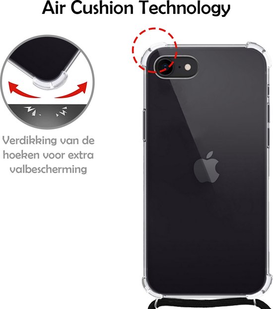Coque iPhone SE 2022 Transparente Avec Cordon Antichoc - Coque iPhone SE 2022 Avec Cordon - Coque iPhone SE 2022 Transparente