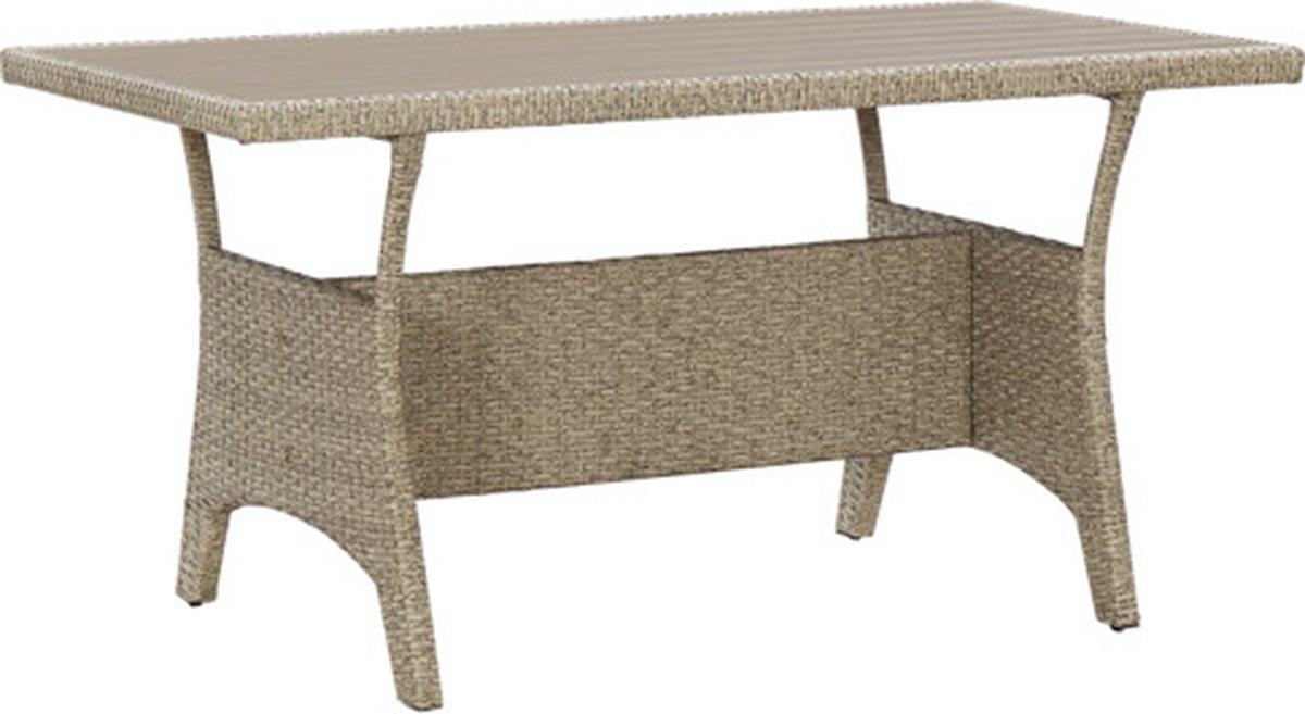 vidaXL Tuintafel 120x70x66 cm poly rattan grijs