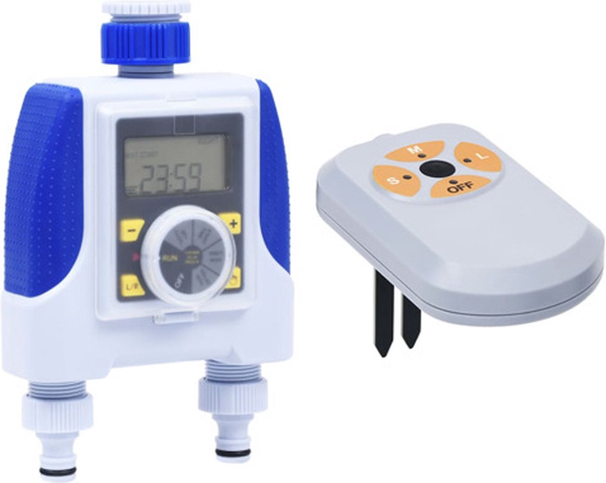 vidaXL Watertimer elektronisch met dubbele uitgang en vochtsensor