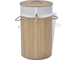 vidaXL - Wasmand - rond - bamboe - natuurlijk
