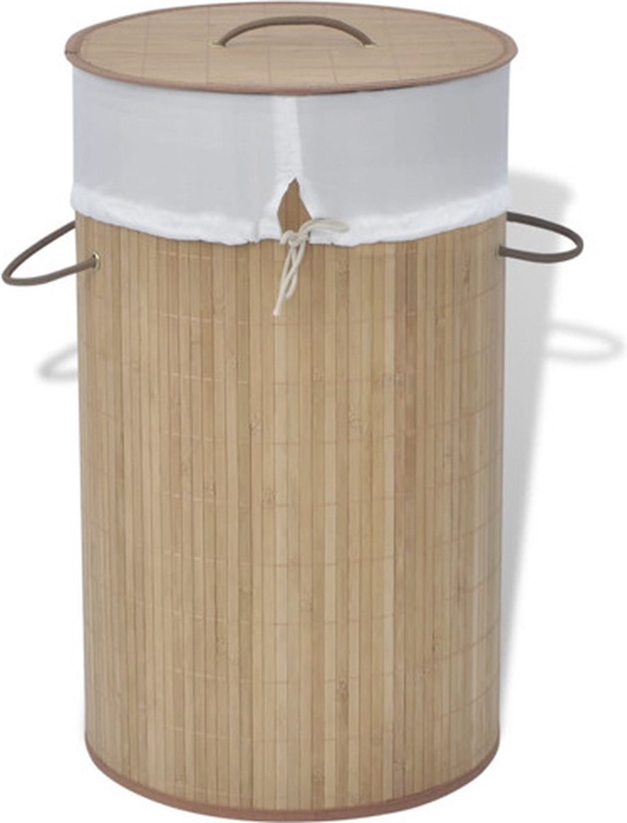 Goedkoopste vidaXL - Wasmand - rond - bamboe - natuurlijk