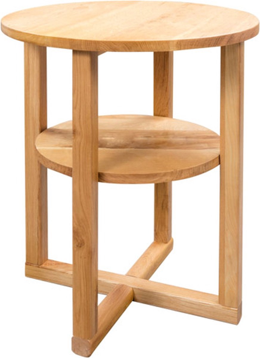 vidaXL Bijzettafel - 40x50 - cm - massief - eikenhout bruin
