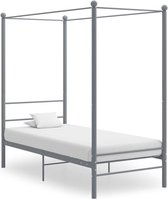 vidaXL - Hemelbedframe - metaal - grijs - 90x200 - cm