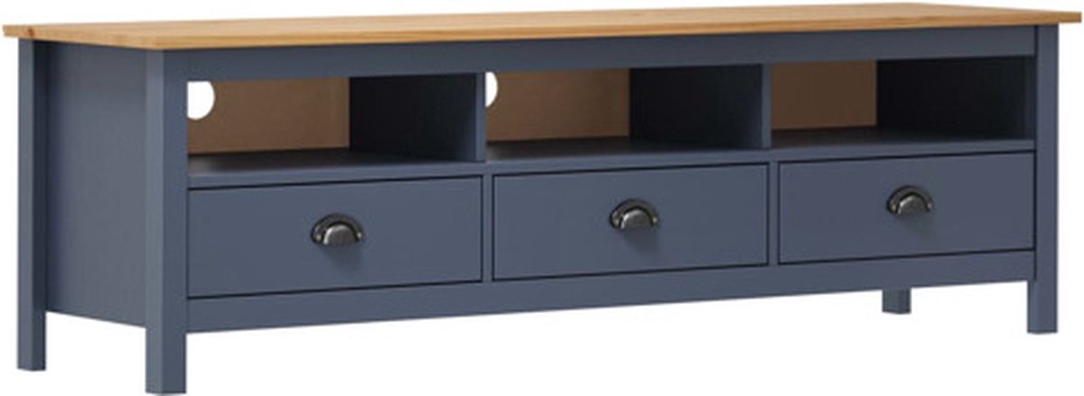 vidaXL - Tv-meubel - Hill - 158x40x47 - cm - massief - grenenhout - grijs