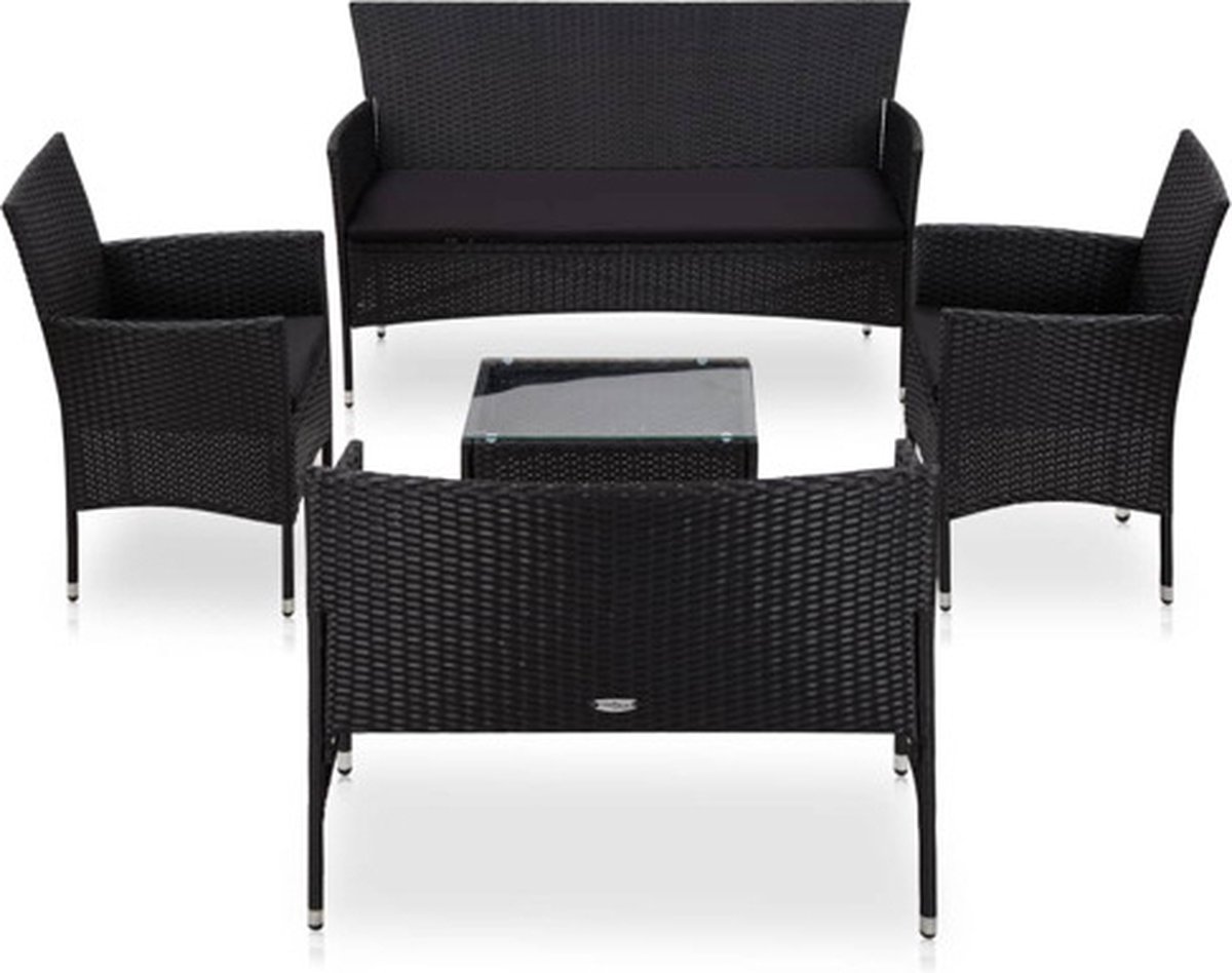 Vidaxl Tuinset Zwart Bankset