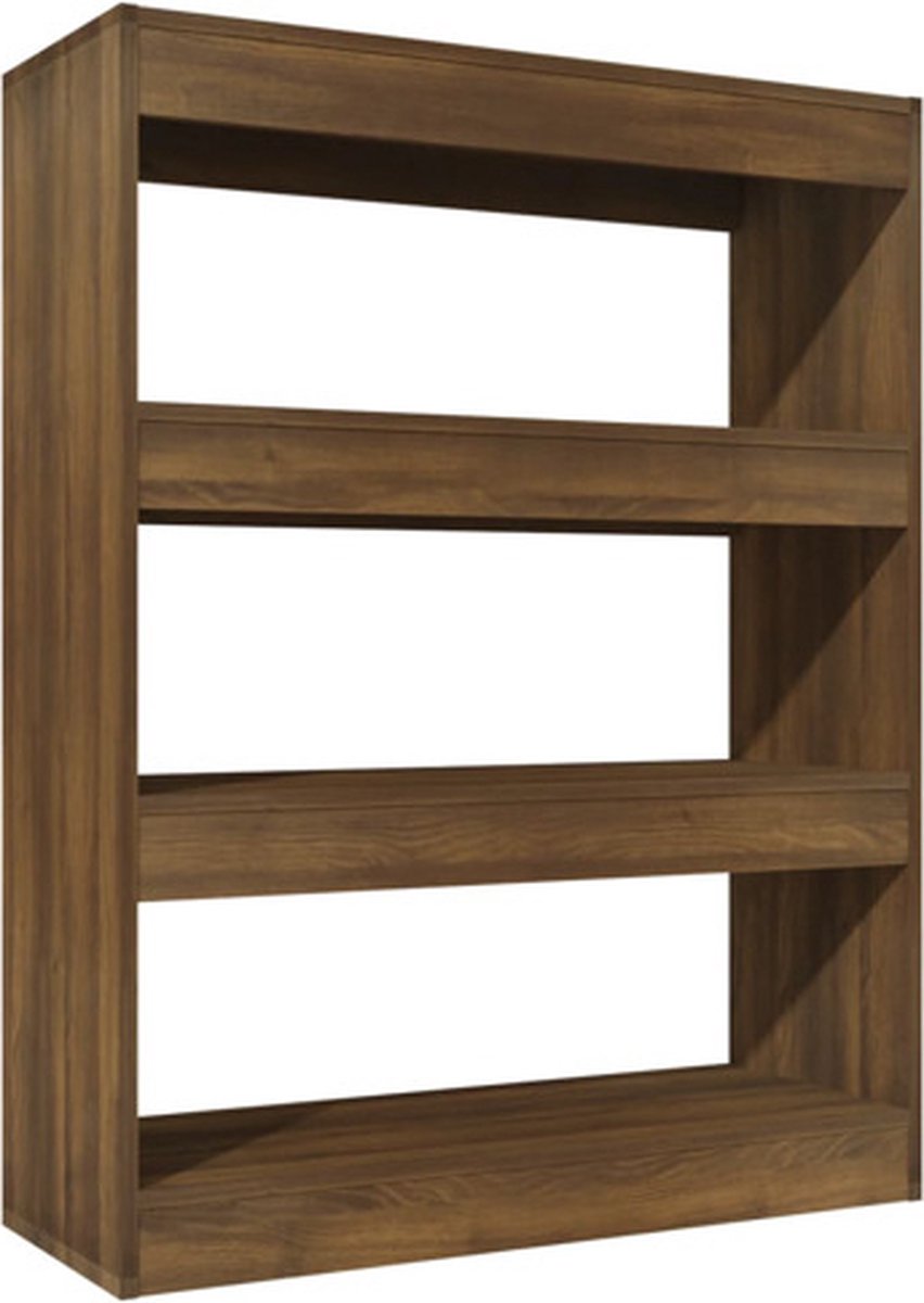 vidaXL - Boekenkast/kamerscherm - 80x30x103 - cm - bewerkt - hout - bruin - eiken