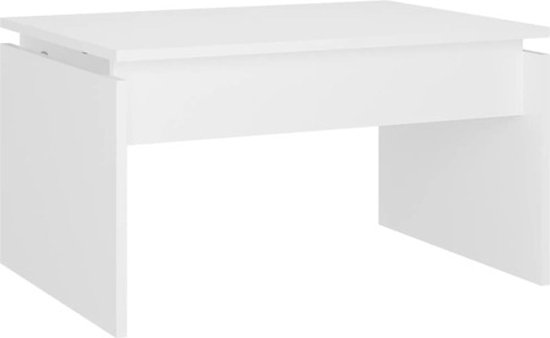 vidaXL - Salontafel - 68x50x38 - cm - bewerkt - hout - wit