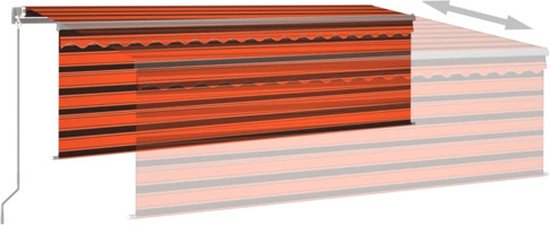 vidaXL Store enrouleur à extension manuelle LED 4,5x3m Orange Marron