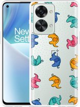 OnePlus Nord 2T Hoesje Happy Elephant - Designed by Cazy