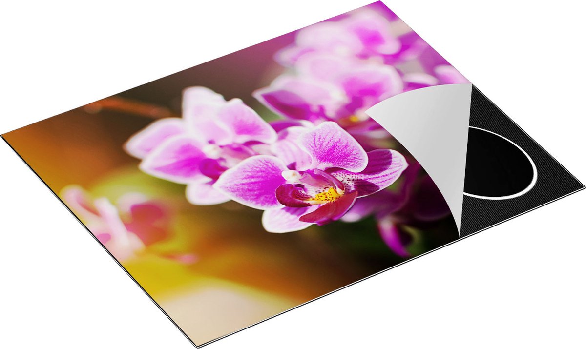 Chefcare Inductie Beschermer Paarse Orchidee Bloemen - 65x52 cm - Afdekplaat Inductie - Kookplaat Beschermer - Inductie Mat