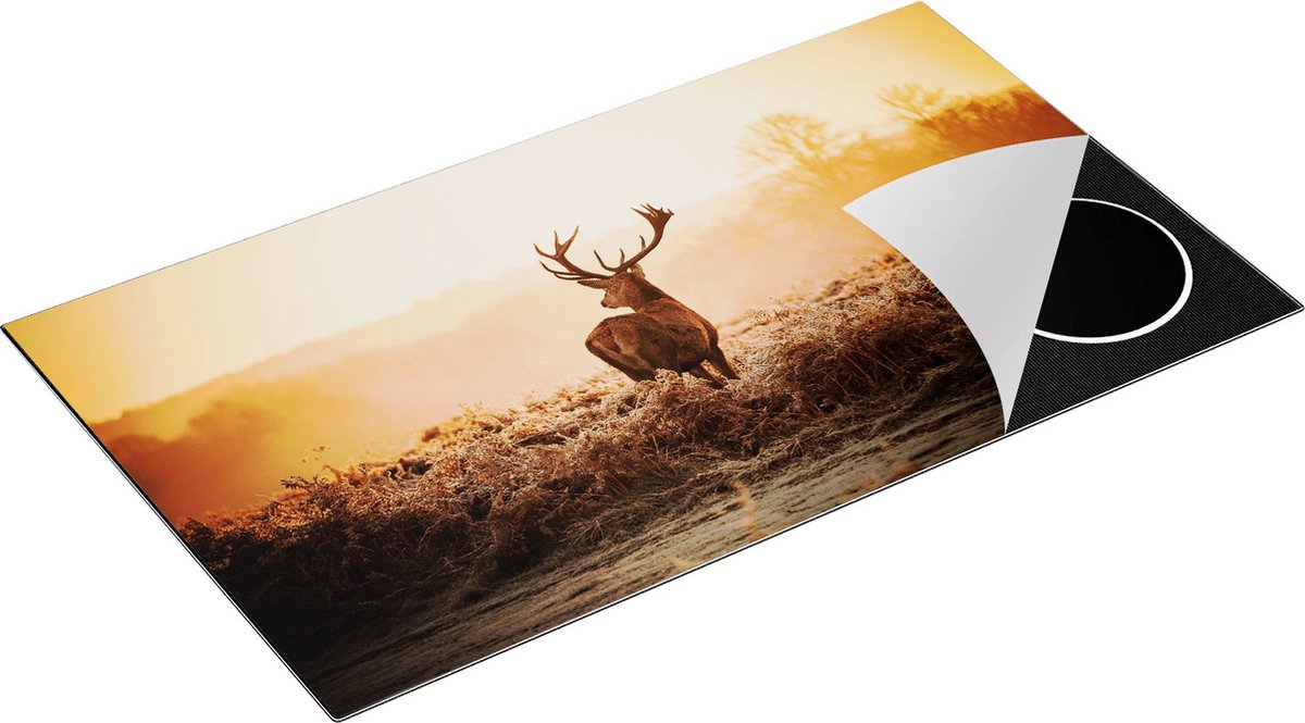 Chefcare Inductie Beschermer Hert in de Wei tijdens de Zonsopkomst - 91,2x52 cm - Afdekplaat Inductie - Kookplaat Beschermer - Inductie Mat