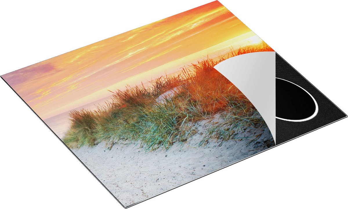 Chefcare Inductie Beschermer Strand en Duinen bij Zonsondergang - 59x51 cm - Afdekplaat Inductie - Kookplaat Beschermer - Inductie Mat
