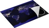 Chefcare Inductie Beschermer Wereldkaart met Licht Observaties - 75x50 cm - Afdekplaat Inductie - Kookplaat Beschermer - Inductie Mat