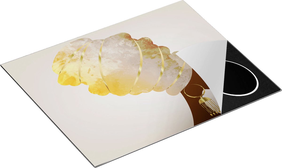 Chefcare Inductie Beschermer Afrikaanse Vrouw met Gouden Tulband - 65x52 cm - Afdekplaat Inductie - Kookplaat Beschermer - Inductie Mat