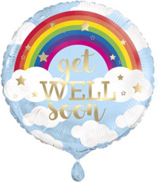 Foto: Folieballon rainbow get well soon 45 cm 