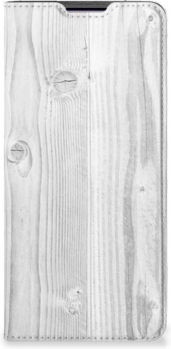 Motorola Edge 30 Pro Book Wallet Case White Wood