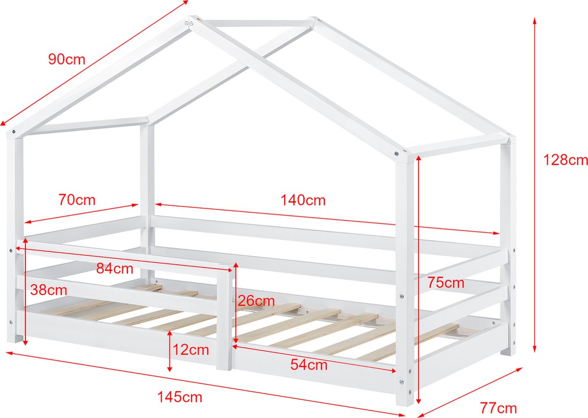 Kinderbed Kinderbed Knätten Huisbed - afbeelding 2
