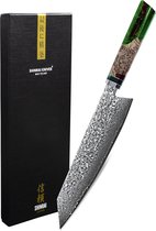 Shinrai Japan - Couteau de Chef Japonais 23 cm - Couteau de Chef - Couteau - Edition Spéciale Emerald - Avec Coffret Cadeau de Luxe