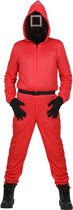 Pack de jeu Squid | Squid Game Manager Square Square Red avec costume de masque en Tissus | XXL | Costume de carnaval | Déguisements