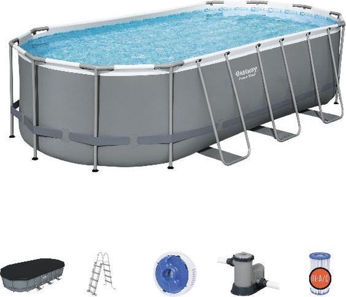 Bestway Power Steel Zwembad met filterpomp en accessoires 549x274x122 cm