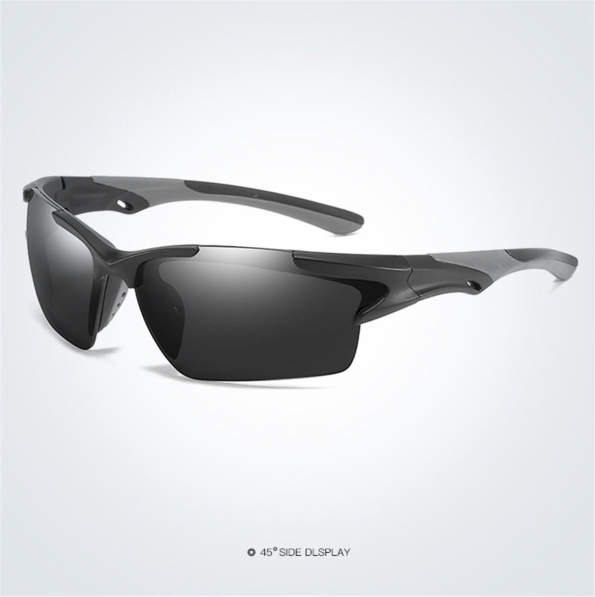 Soosie - Fietsbril - Sportbril - Gepolariseerde - UV Bescherming - Zwarte frame - Alle sporten - Uinisex - One size - GRATIS Brillenkoker