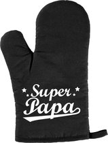Gant de BBQ super papa/ mitaine de barbecue homme noir - Cadeau papa/ Vaderdag / cadeau d'anniversaire pour lui