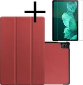 Hoesje Geschikt voor Lenovo Tab P11 Plus Hoesje Case Hard Cover Hoes Book Case Met Screenprotector - Donkerrood
