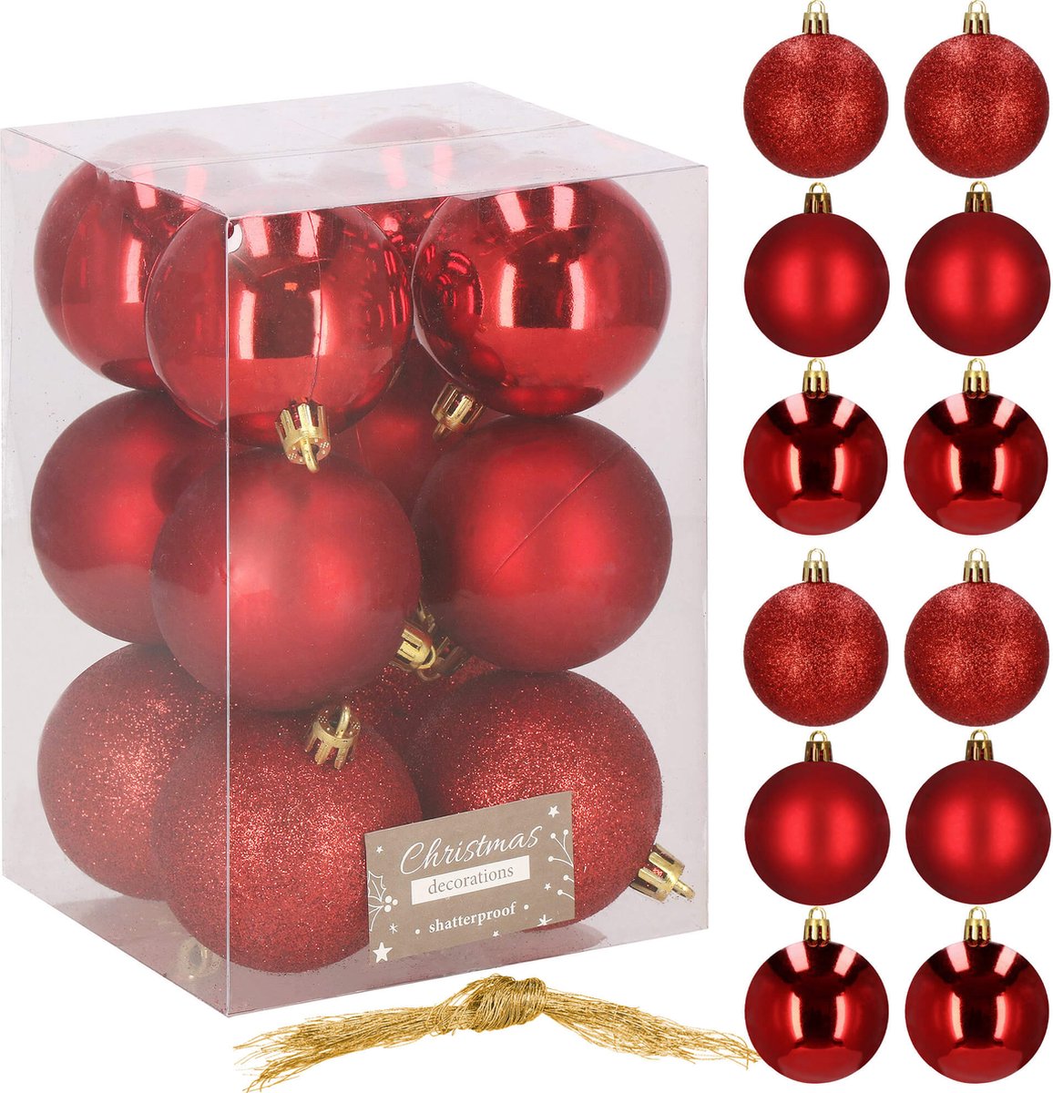 Pack 6 Boules De Noël Pomme De Pin Scintillantes 90 Mm – Déco Luxe Cuivre Brillant Pour Sapin De Noël