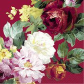 20x Serviettes 3 épaisseurs roses colorées 33 x 33 cm - Thème fleur printemps/printemps