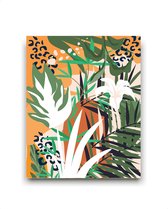 Schilderij  Tropische botanische abstracte bladeren 4 / Abstract / 40x30cm