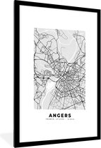 Fotolijst incl. Poster - Angers - Plattegrond - Frankrijk - Kaart - Stadskaart - 60x90 cm - Posterlijst